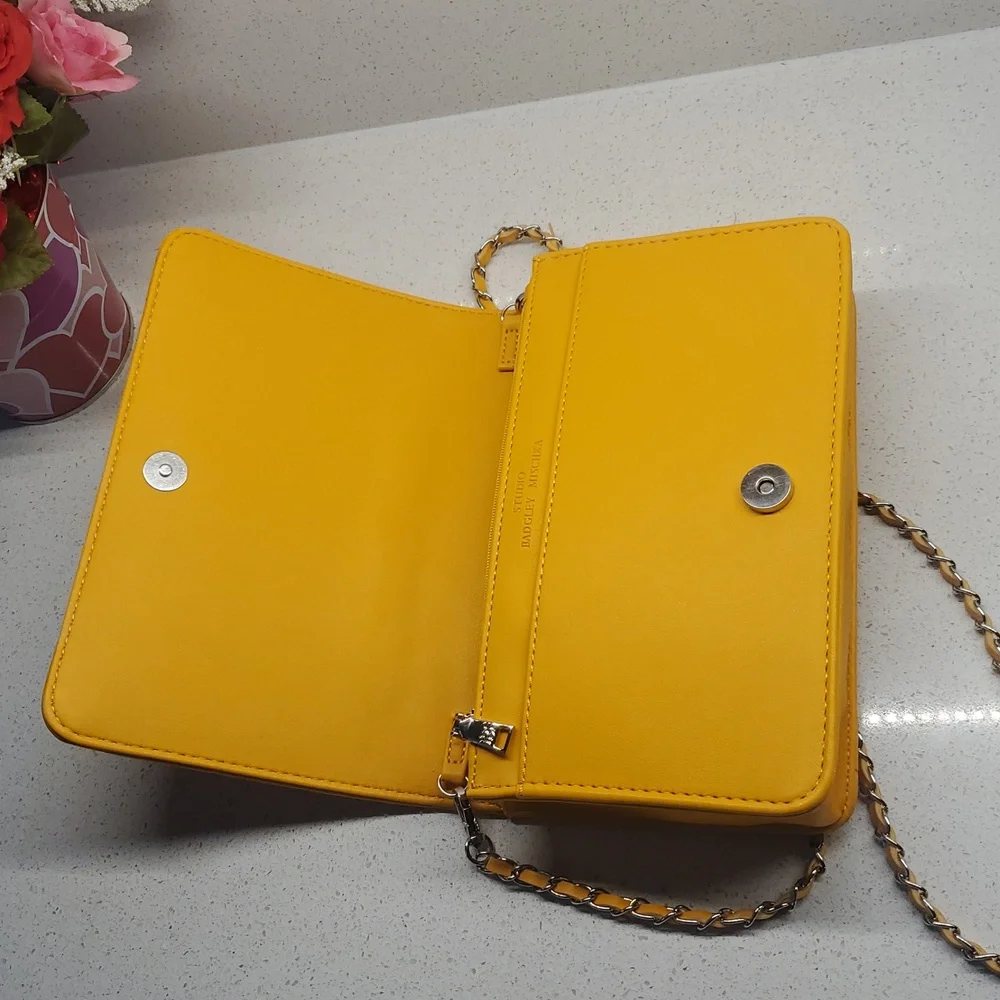 BADGLEY MISCHKA Quilted Neon Orange Crossbody Bag